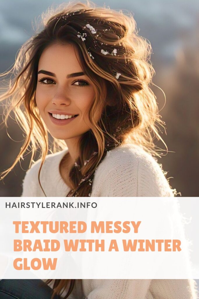 Textured Messy Braid with a Winter Glow